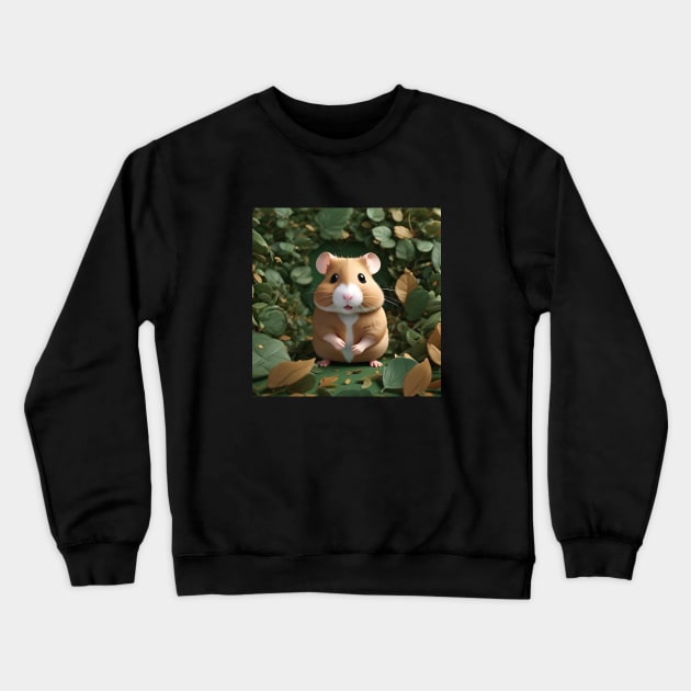 Hamster in Nature Crewneck Sweatshirt by I-LAYDA